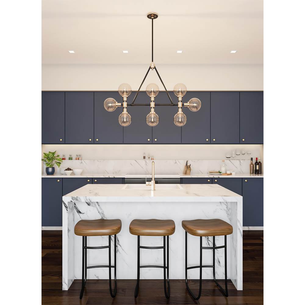 Kalco Lighting Cameo 42-in 8 Light Socket Matte Black Finish Linear Pendant