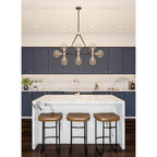 Kalco Lighting Cameo 42-in 8 Light Socket Matte Black Finish Linear Pendant