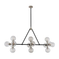 Kalco Lighting Cameo 60-in 14 Light Socket Matte Black W/ Polished Nickel Linear Pendant