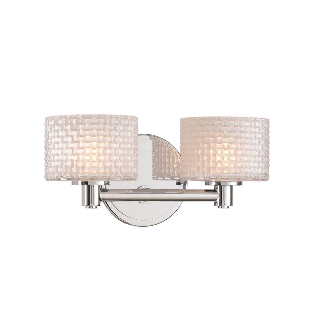 Kalco Lighting Willow 12-in 2 Light Socket Polished Chrome Bath Wall Sconce