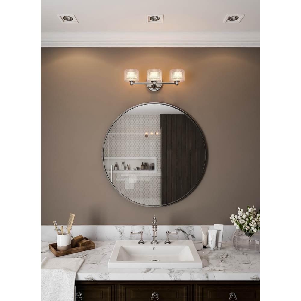Kalco Lighting Willow 19-in 3 Light Socket Polished Chrome Vanity Light