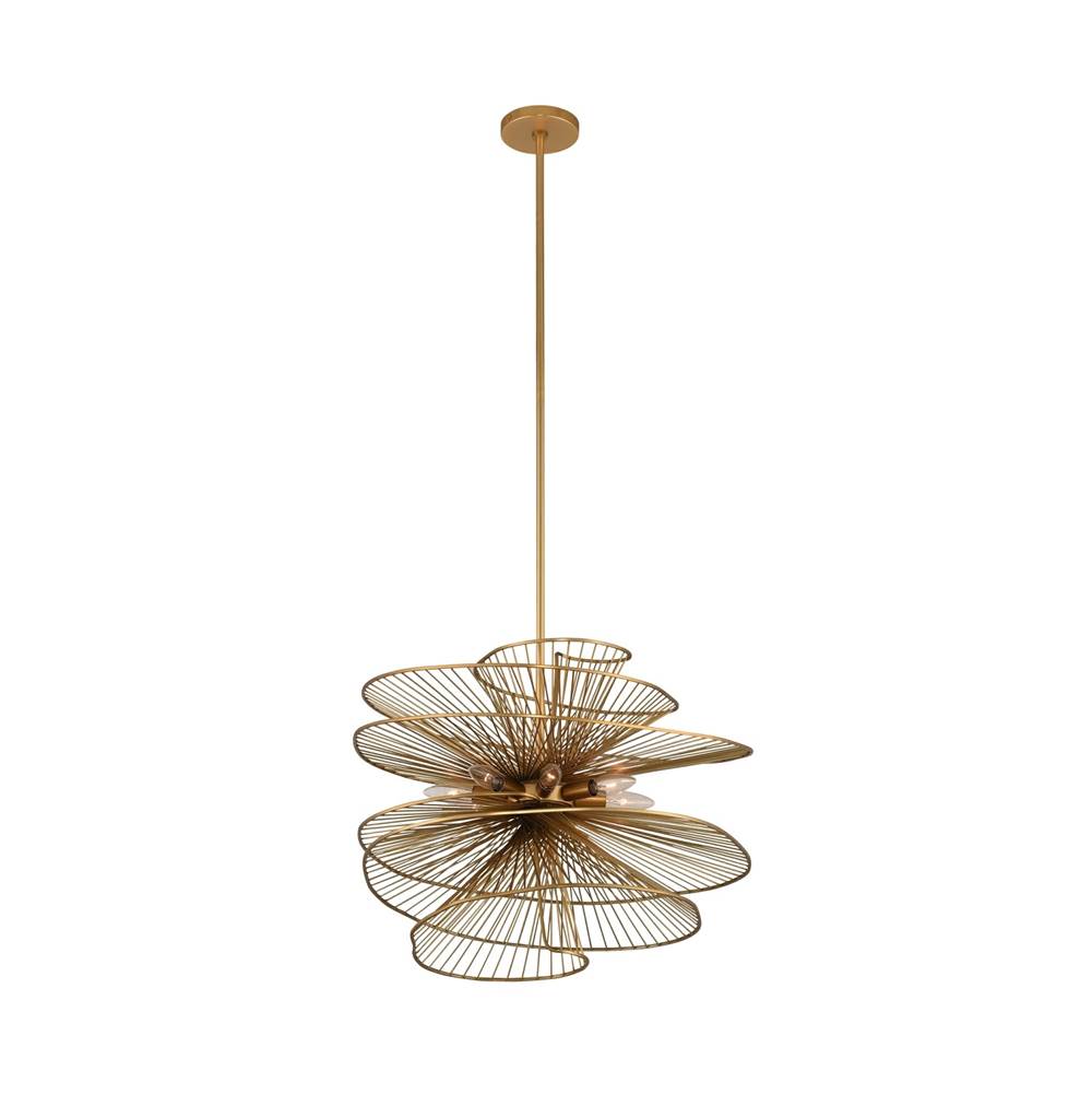 Kalco Lighting 315952NRB Nordic Brass Aurora 32-in 8 Light Socket Nordic Brass Chandelier Image 1