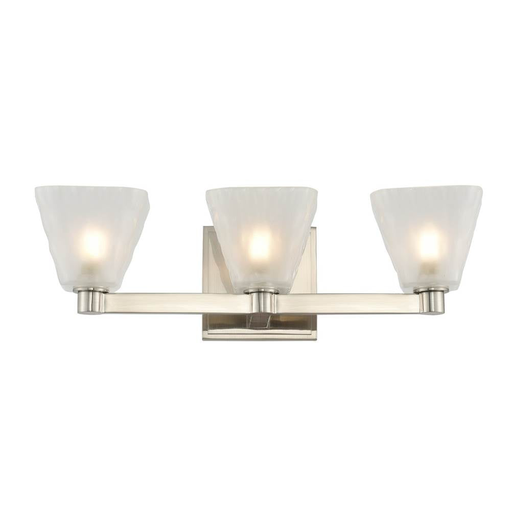 Kalco Lighting Weston 17-in 3 Light Socket Glazed Nickel Vanity Light
