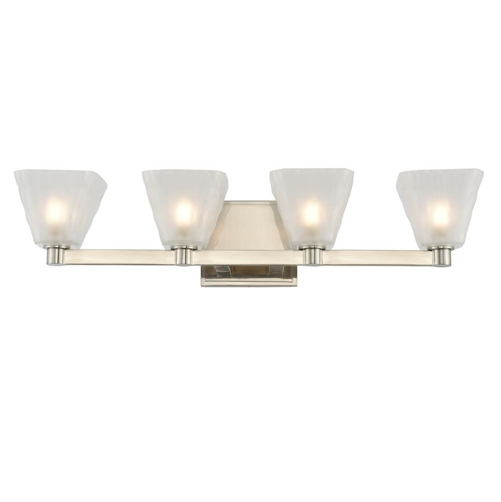 Kalco Lighting Weston 24-in 4 Light Socket Glazed Nickel Vanity Light