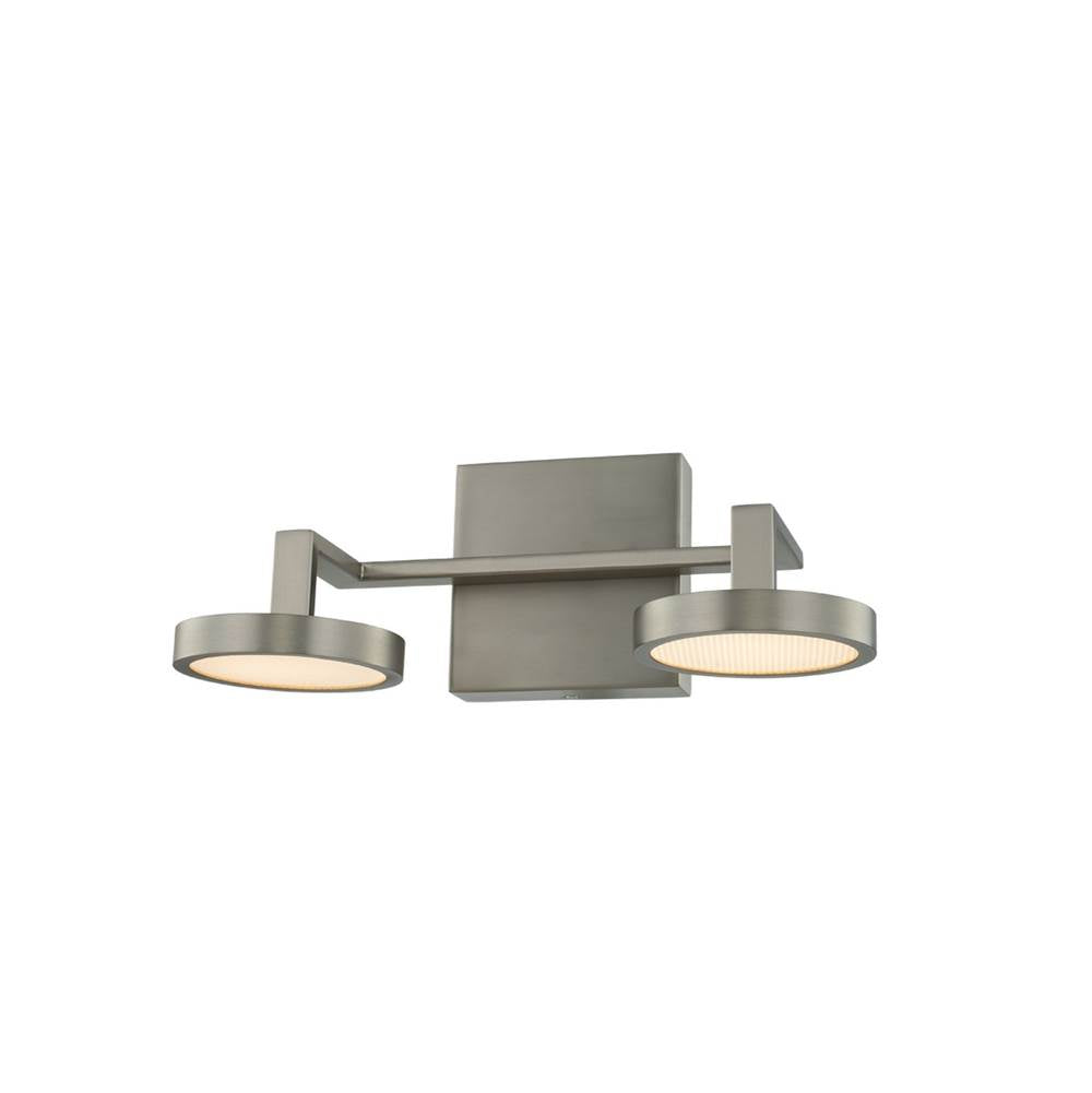 Kalco Lighting Eaton 12-in 2 Light Led Satin Nickel Bath Wall Sconce