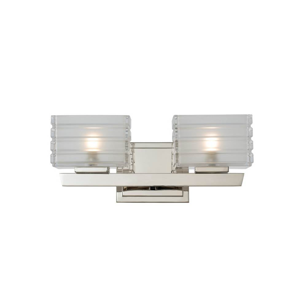 Kalco Lighting Victoria 15-in 2 Light Socket Polished Nickel Bath Wall Sconce