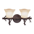 Kalco Lighting Vine 18-in 2 Light Socket Bark Bath Wall Sconce
