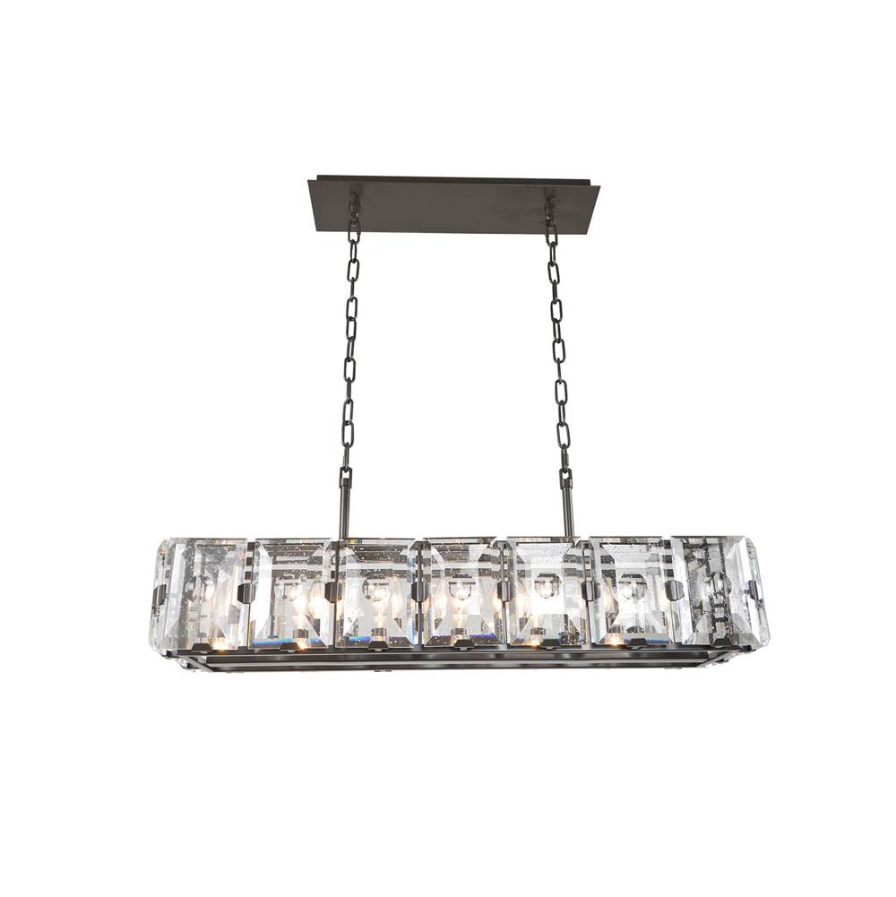 Kalco Lighting Giada 37-in 7 Light Socket Dark Bronze Linear Pendant
