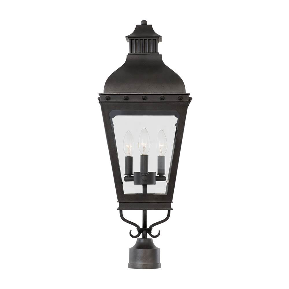 Kalco Lighting Winchester Outdoor Winchester Outdoor 28.8-in 3 Light Socket Aged Iron Outdoor Post Mount