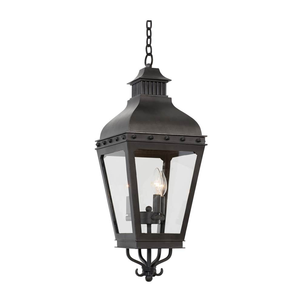 Kalco Lighting Winchester Outdoor Winchester Outdoor 10-in 3 Light Socket Aged Iron Pendant