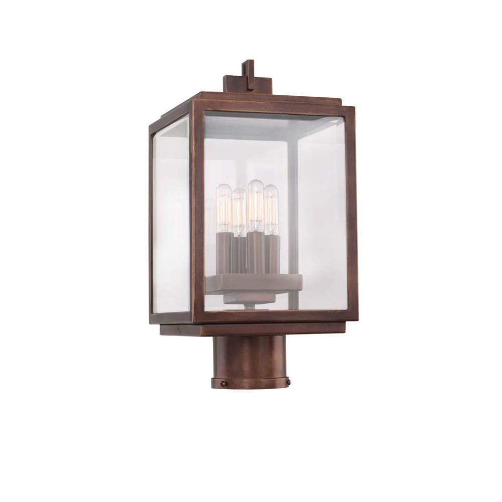 Kalco Lighting Chester Outdoor Chester Outdoor 16-in 4 Light Socket Copper Patina Outdoor Post Mount