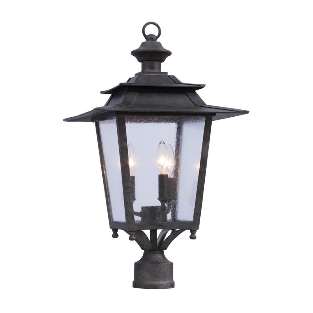 Kalco Lighting Saddlebrook Outdoor Saddlebrook Outdoor 25-in 3 Light Socket Aged Iron Outdoor Post Mount