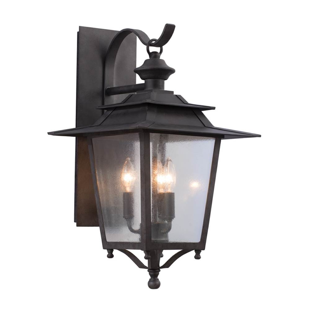 Kalco Lighting Saddlebrook Outdoor Saddlebrook Outdoor 14-in 3 Light Socket Aged Iron Wall Sconce