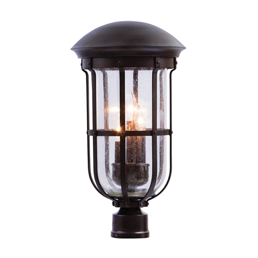 Kalco Lighting Emerson Outdoor Emerson Outdoor 21-in 3 Light Socket Burnished Bronze Outdoor Post Mount