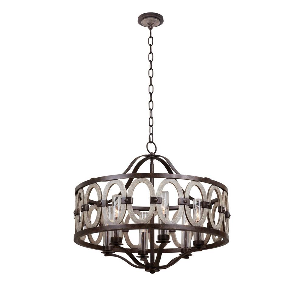 Kalco Lighting 404452FG Florence Gold Belmont 38-in 6 Light Socket Florence Gold Outdoor Chandelier Image 1