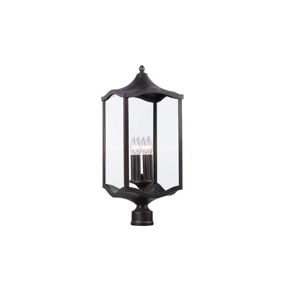 Kalco Lighting Lakewood Outdoor Lakewood Outdoor 26-in 4 Light Socket Aged Iron Outdoor Post Mount