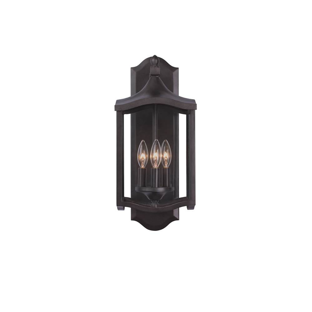 Kalco Lighting Lakewood Outdoor Lakewood Outdoor 20-in 3 Light Socket Aged Iron Wall Sconce
