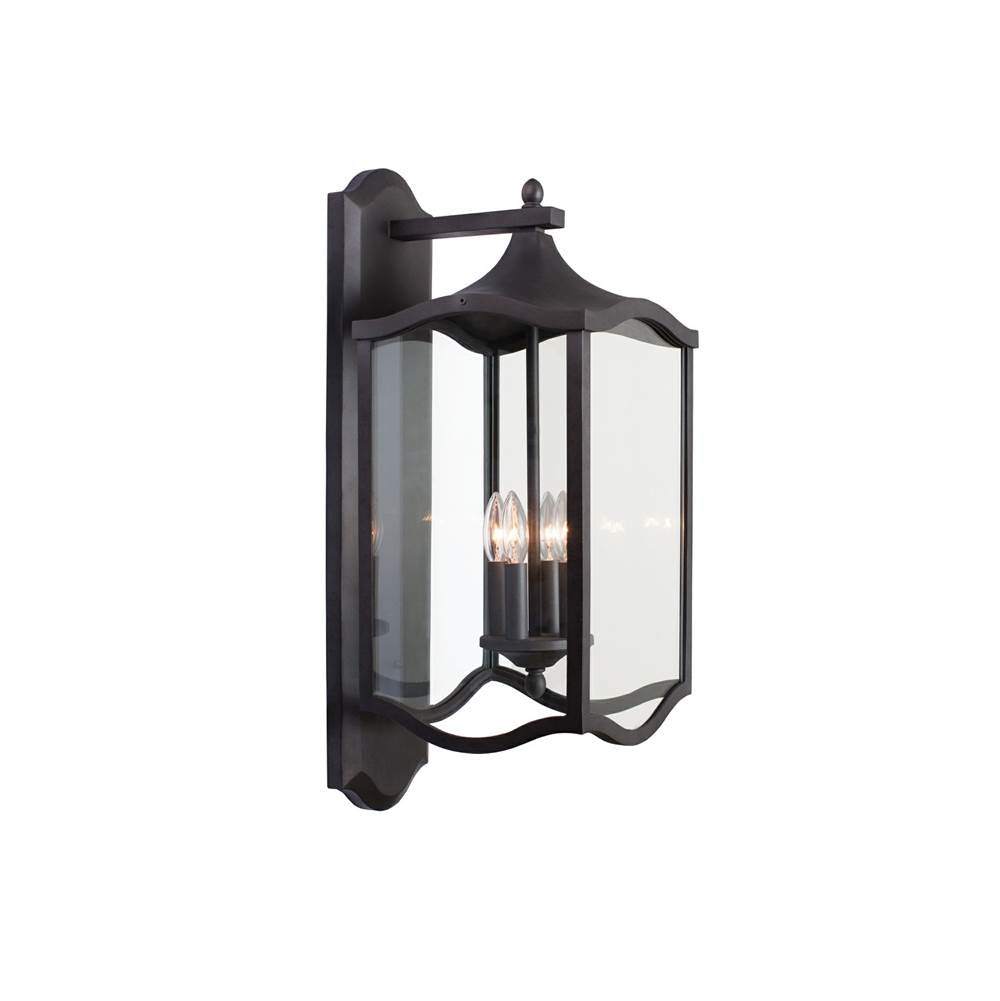 Kalco Lighting Lakewood Outdoor Lakewood Outdoor 28-in 4 Light Socket Aged Iron Wall Sconce