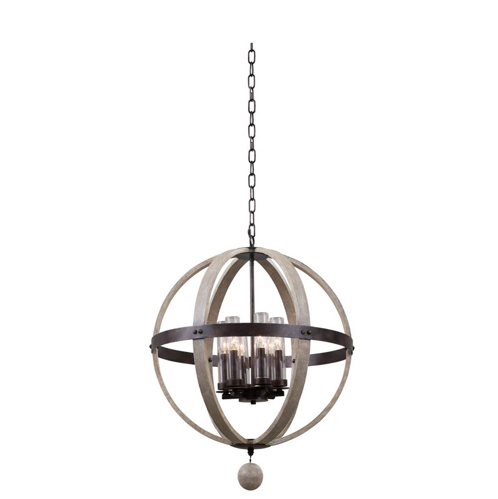 Kalco Lighting Harper 25-in 6 Light Socket Florence Gold Outdoor Pendant