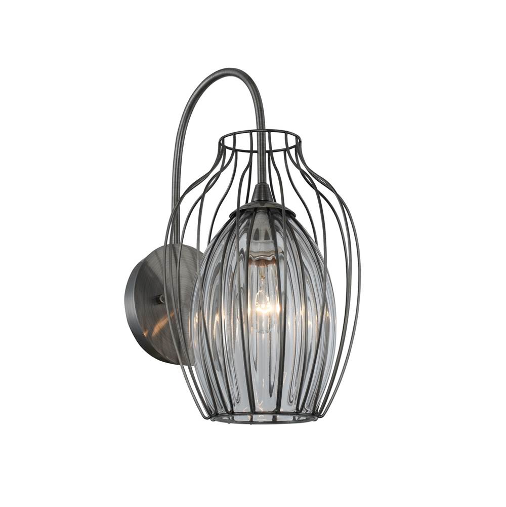 Kalco Lighting Emilia 11-in 1 Light Socket Chemical Stainless Steel Wall Sconce