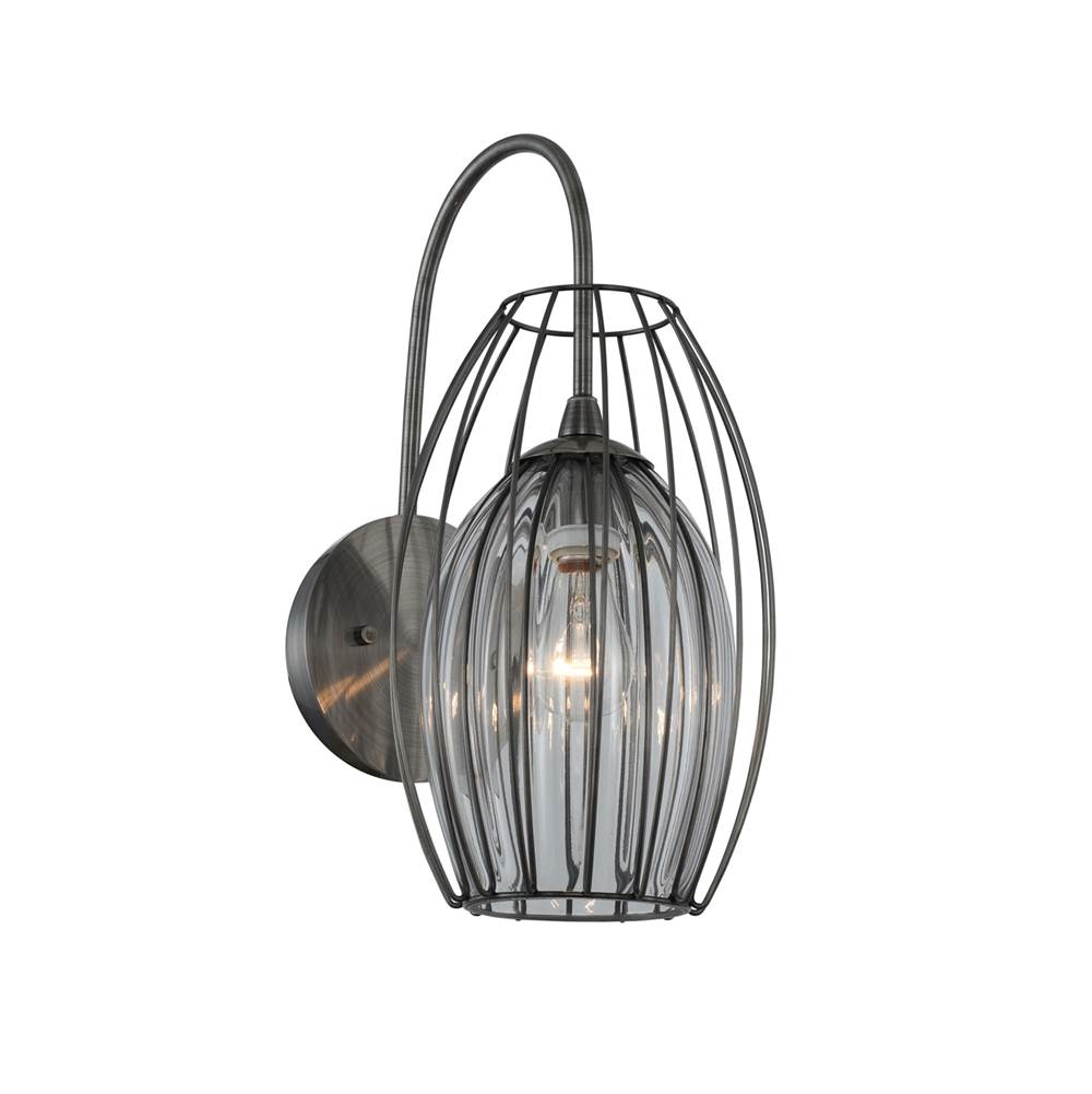 Kalco Lighting Emilia 16-in 1 Light Socket Chemical Stainless Steel Wall Sconce