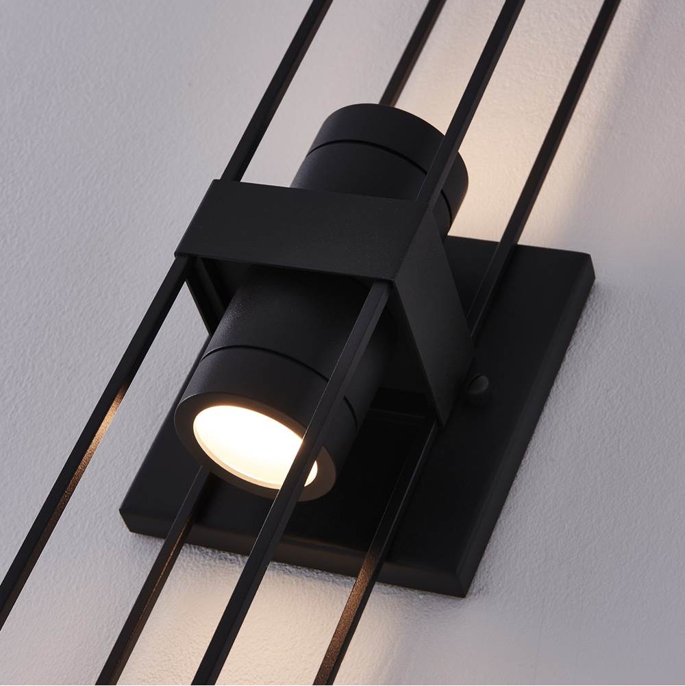Kalco Lighting 405024MB Matte Black Eames Outdoor 30-in 2 Light Led Matte Black Outdoor Wall Sconce Image 4