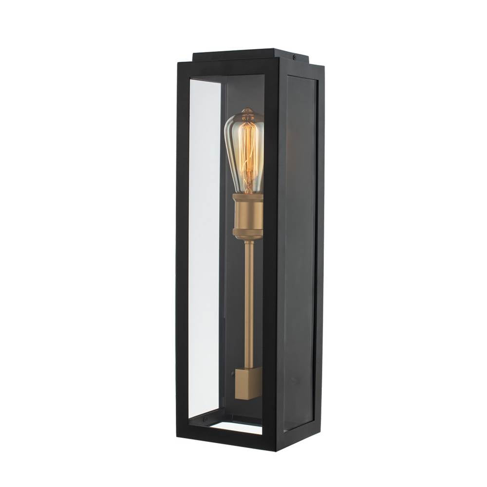 Kalco Lighting Ashland 20-in 1 Light Black W/ Sanded Gold Outdoor Wall Sconce