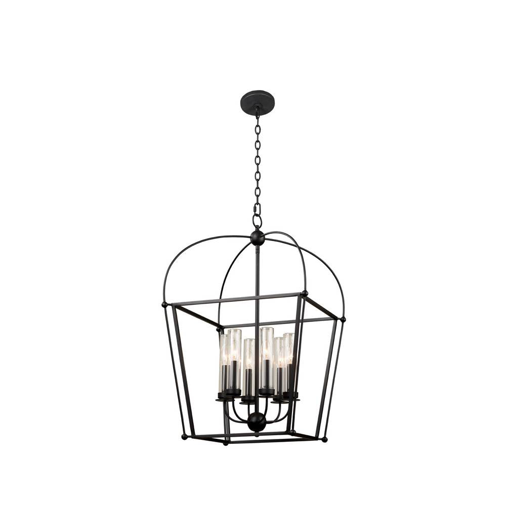 Kalco Lighting 409352BM Matte Black Sutter 19-in 6 Light Matte Black Outdoor Pendant Image 1