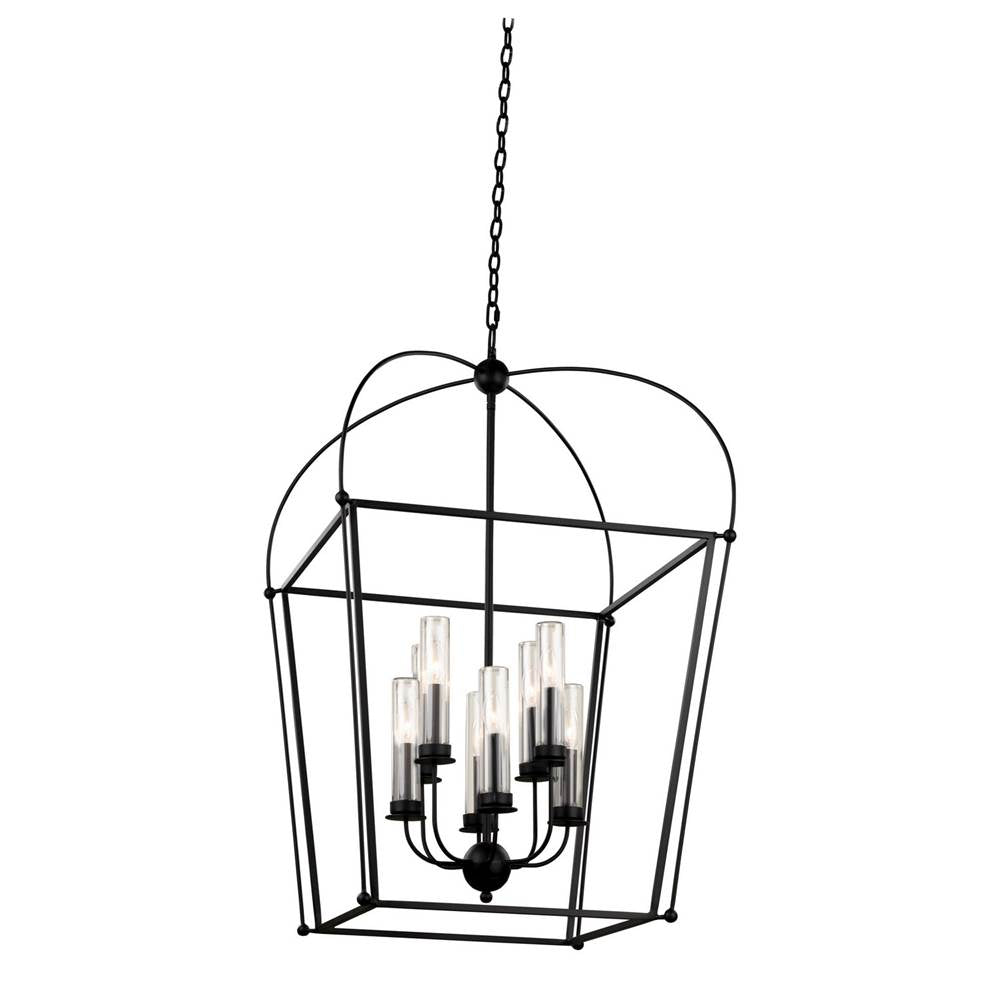 Kalco Lighting Sutter 24-in 8 Light Socket Matte Black Outdoor Pendant