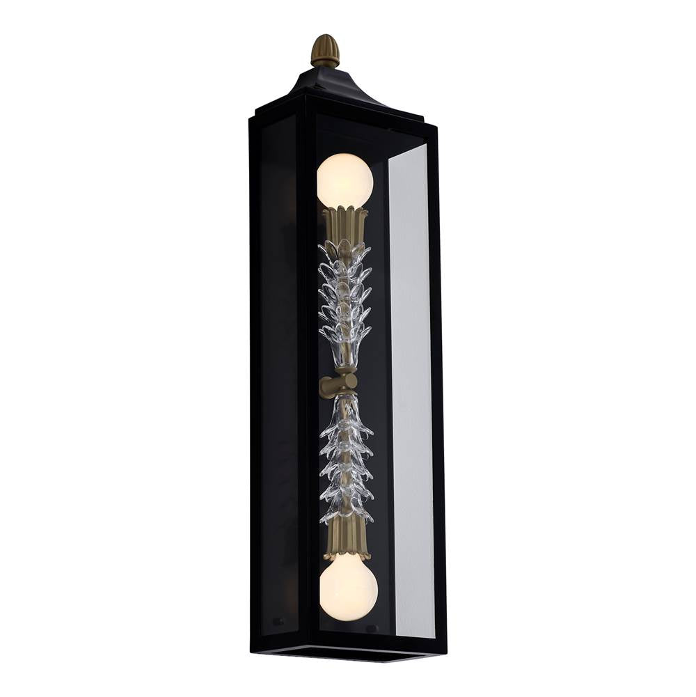 Kalco Lighting 410121MB Matte Black Midsummer 34-in 2 Light Socket Matte Black Outdoor Wall Sconce Image 1