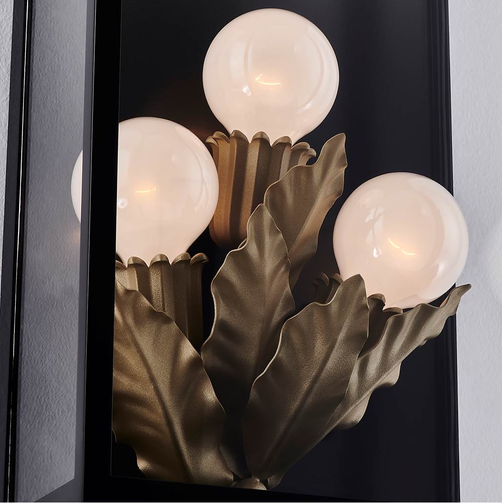 Kalco Lighting 410221MB Matte Black Marge 27-in 3 Light Socket Matte Black Outdoor Wall Sconce Image 4