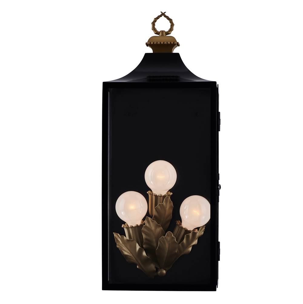 Kalco Lighting 410221MB Matte Black Marge 27-in 3 Light Socket Matte Black Outdoor Wall Sconce Image 1
