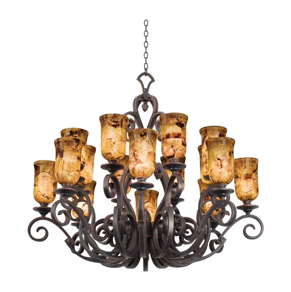 Kalco Lighting Ibiza 50-in 16 Light Socket Antique Copper Chandelier