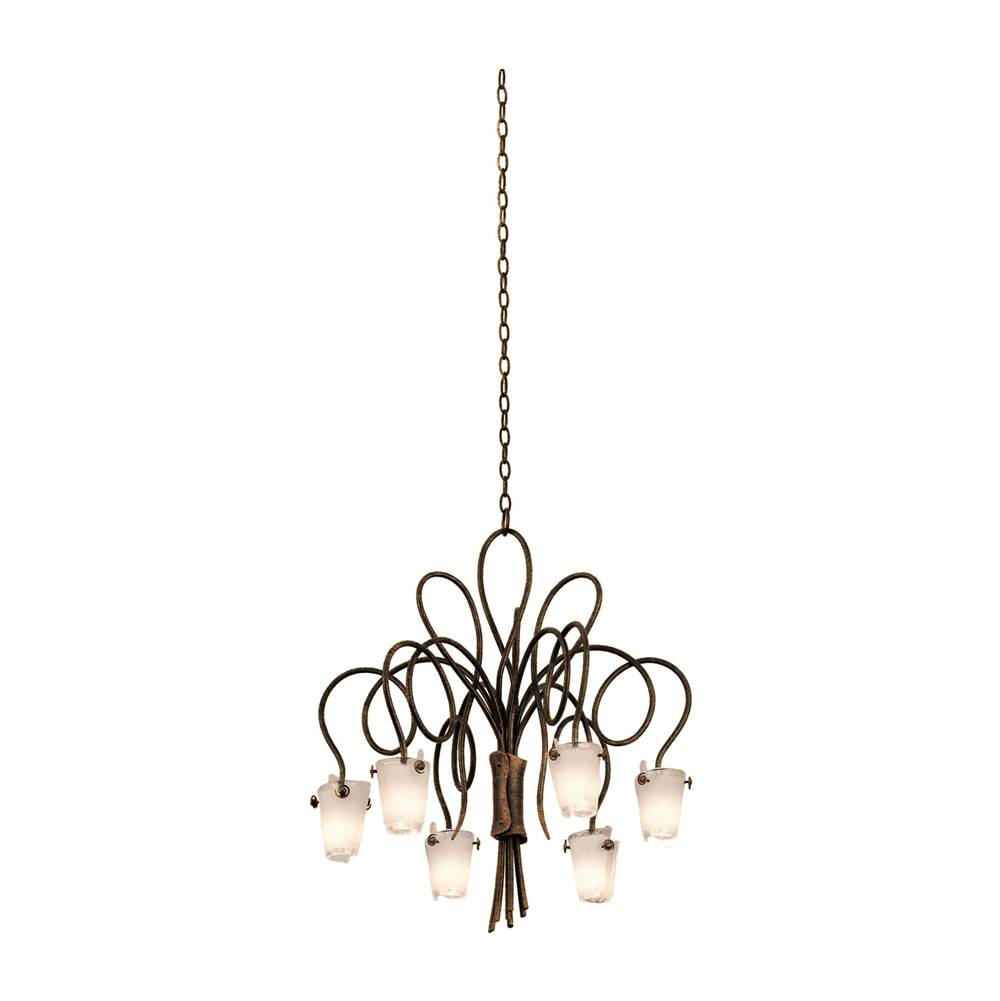 Kalco Lighting Tribecca 25-in 6 Light Socket Antique Copper Chandelier