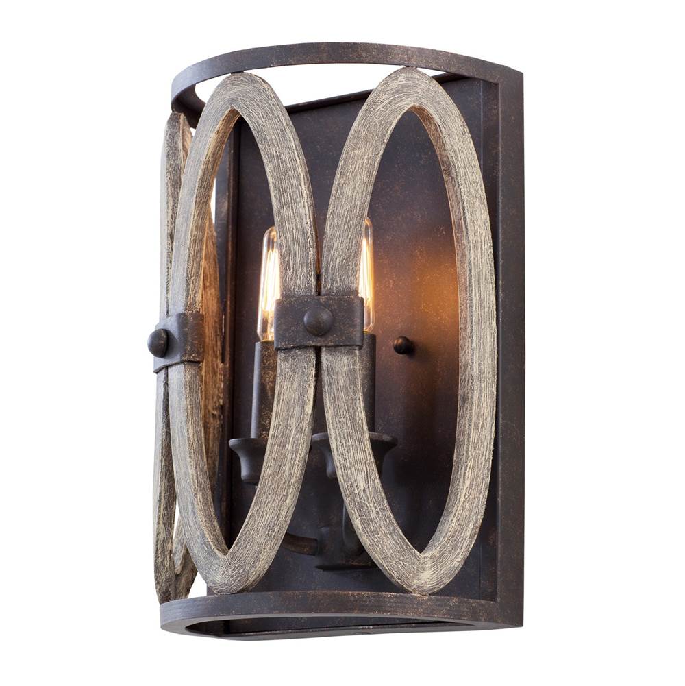 Kalco Lighting Belmont 12-in 2 Light Socket Florence Gold Wall Sconce