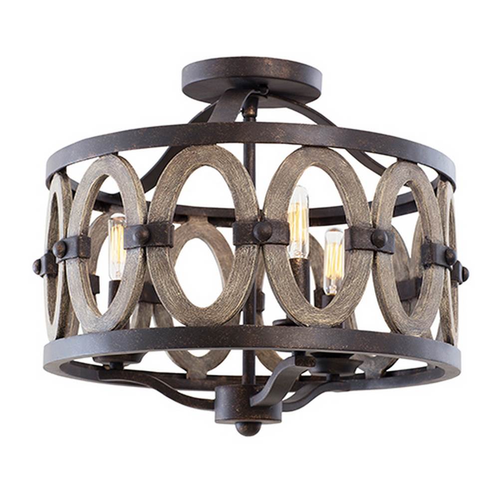 Kalco Lighting 500241FG Florence Gold Belmont 16.5-in 3 Light Socket Florence Gold Flush Mount Image 1