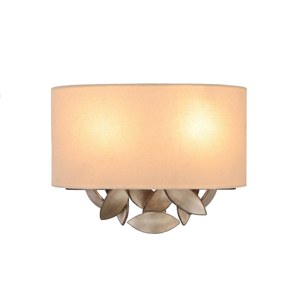 Kalco Lighting 501125SM Moon Silver Eden 10-in 2 Light Socket Moon Silver Wall Sconce Image 1