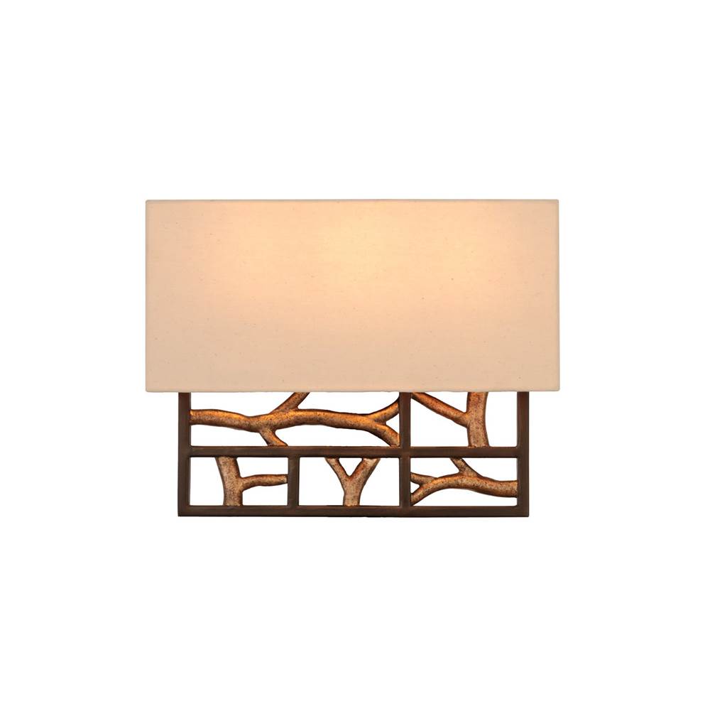 Kalco Lighting Hudson 11-in 3 Light Socket Antique Bronze W/ Antique Gold Wall Sconce