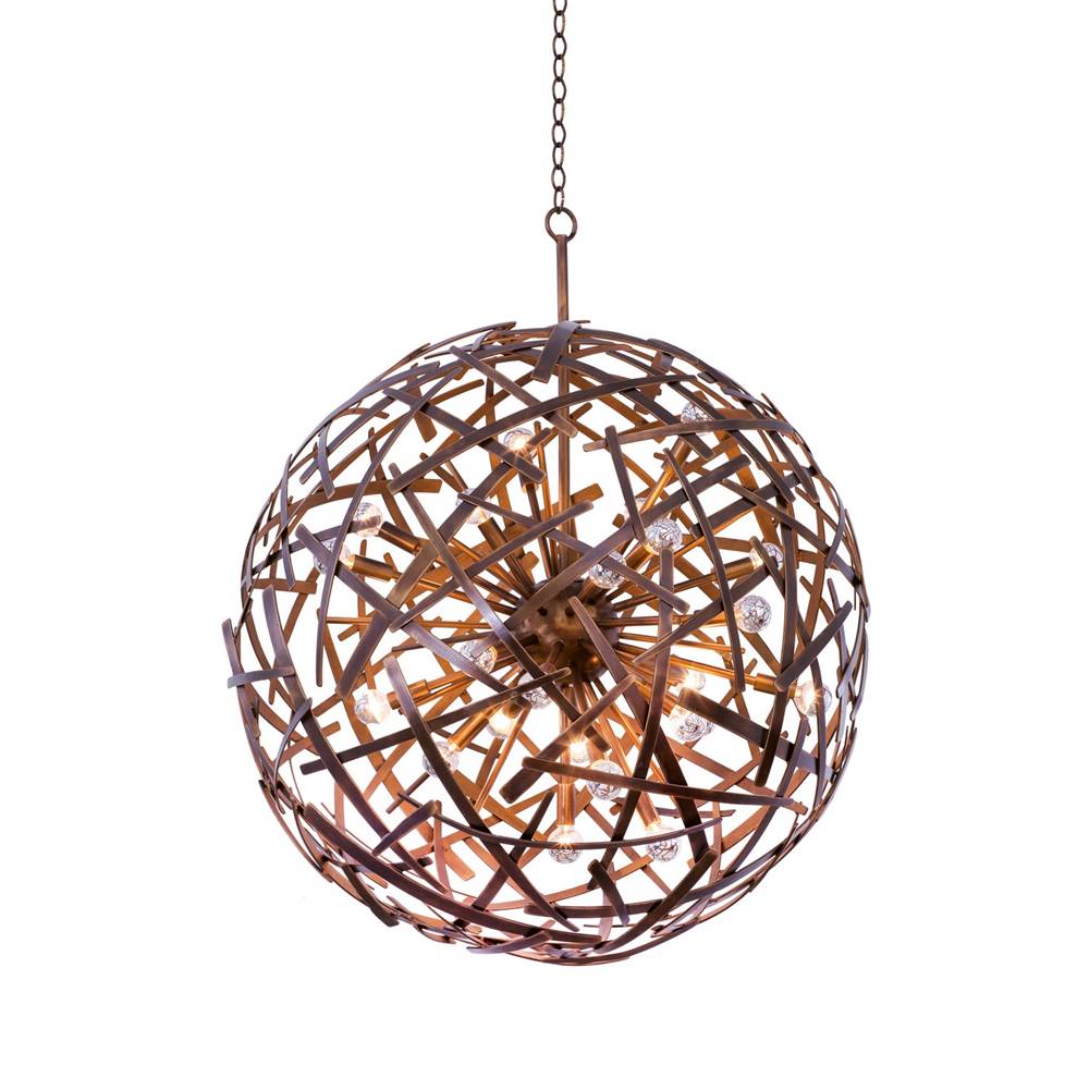 Kalco Lighting 501552CP Copper Patina Ambassador 34-in 24 Light Socket Copper Patina Chandelier Image 1