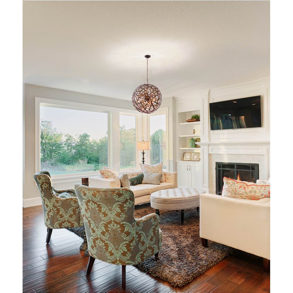 Kalco Lighting Ambassador 34-in 24 Light Socket Copper Patina Chandelier