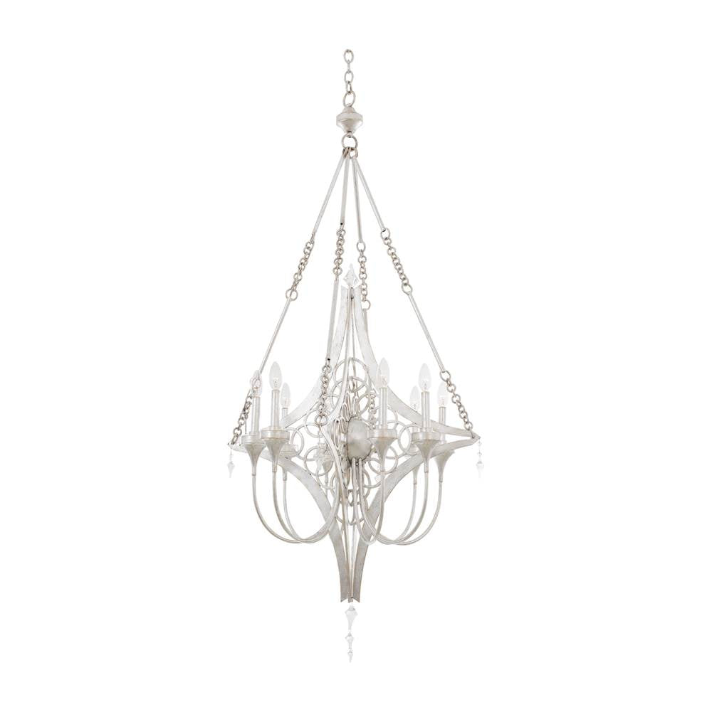 Kalco Lighting Loveland 28-in 8 Light Socket Gold Silver Leaf Chandelier