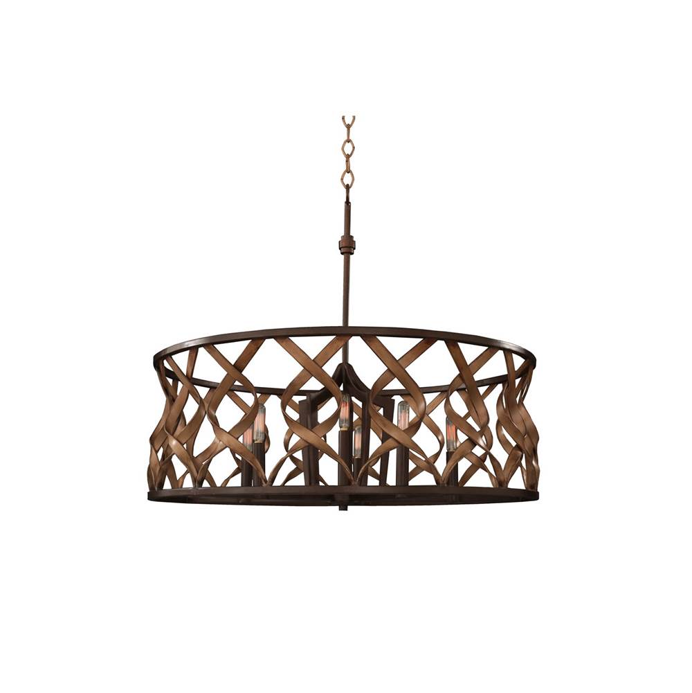Kalco Lighting Soho 28-in 6 Light Socket Milk Chocolate Chandelier