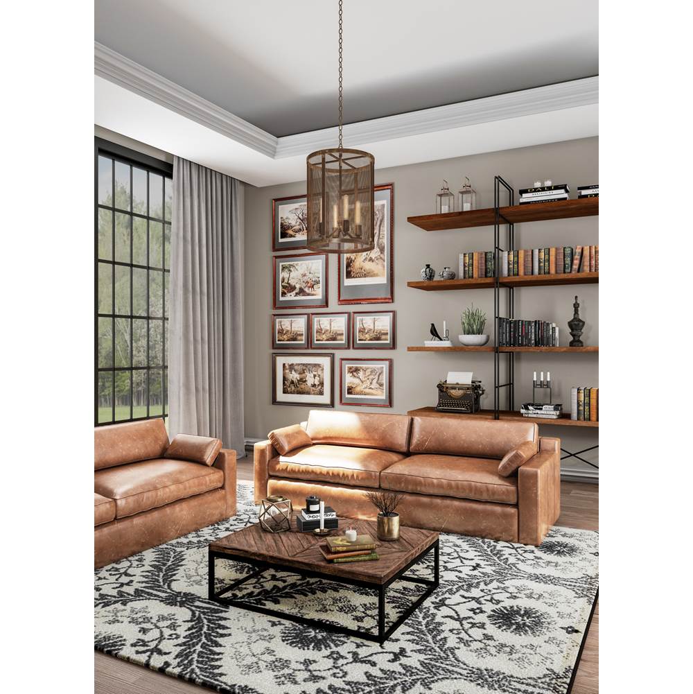 Kalco Lighting Chelsea 16-in 4 Light Socket Copper Patina Chandelier