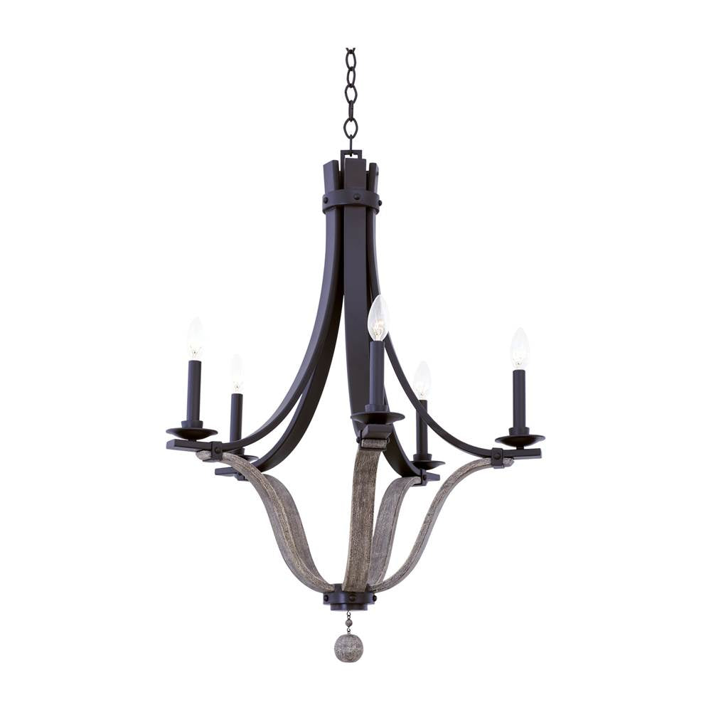 Kalco Lighting Lansing 26.5-in 5 Light Socket Satin Bronze Chandelier
