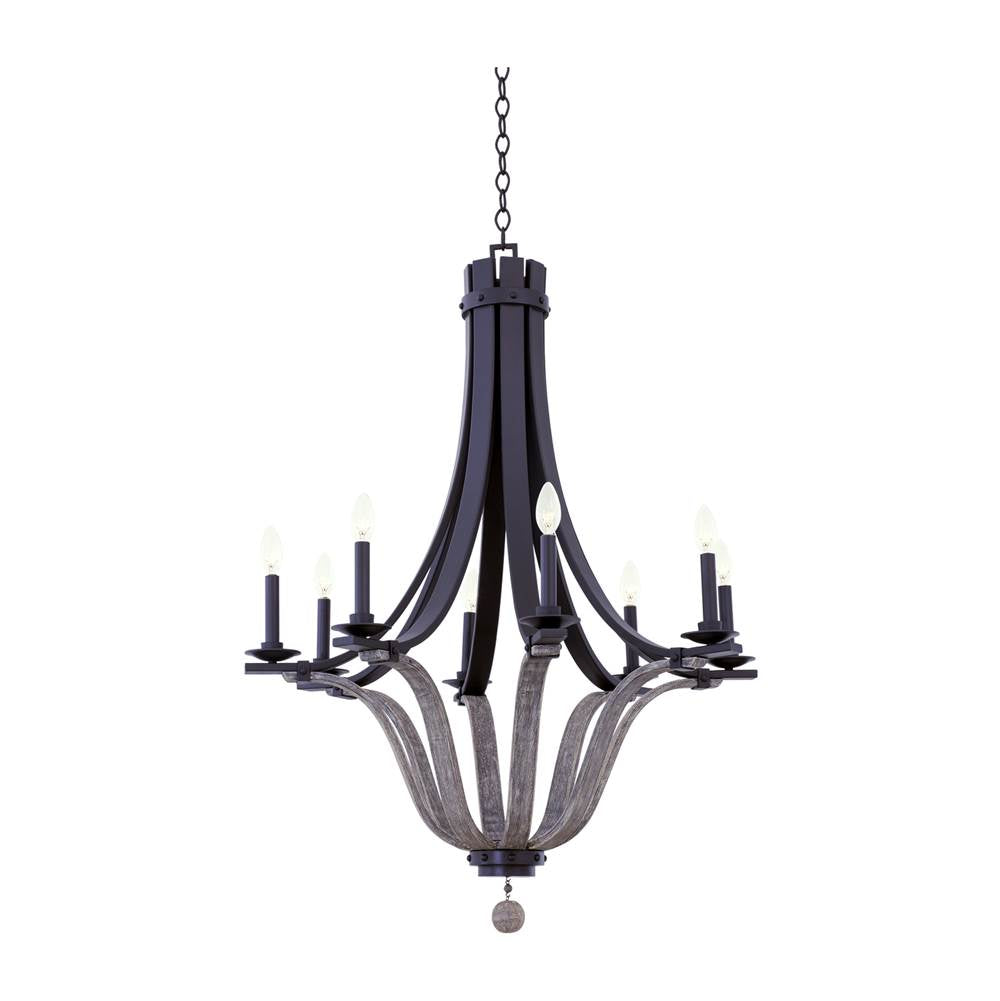 Kalco Lighting Lansing 32-in 8 Light Socket Satin Bronze Chandelier