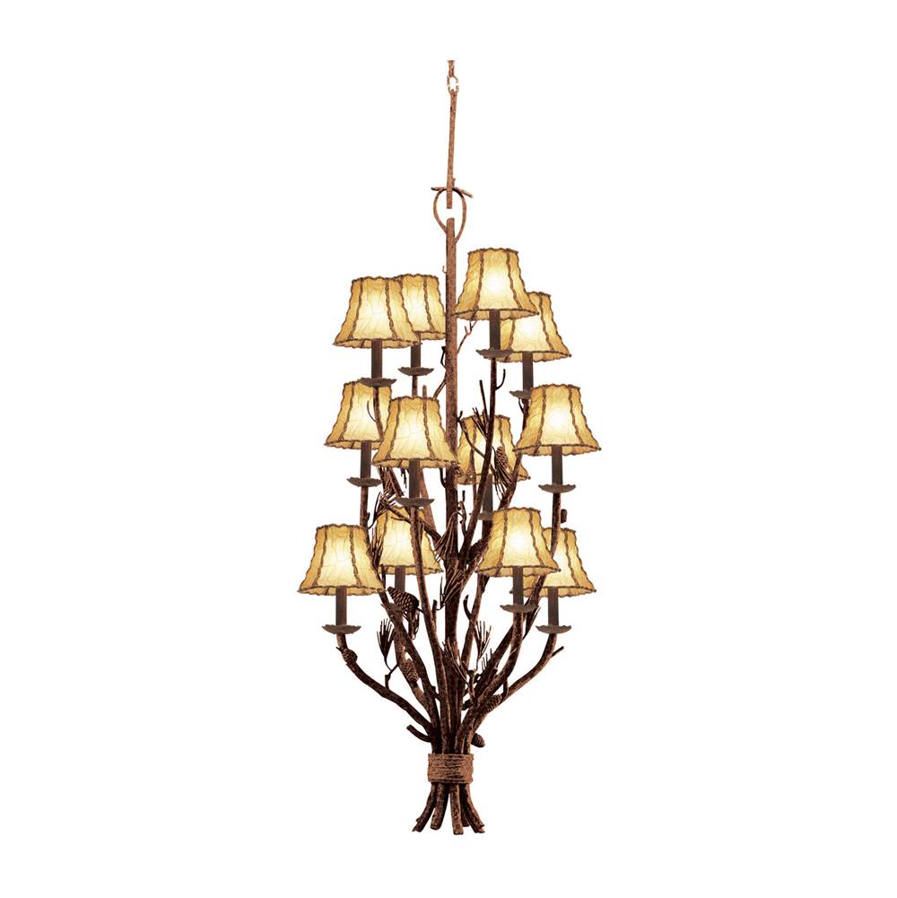 Kalco Lighting Ponderosa 22-in 12 Light Socket Ponderosa Tiered Chandelier