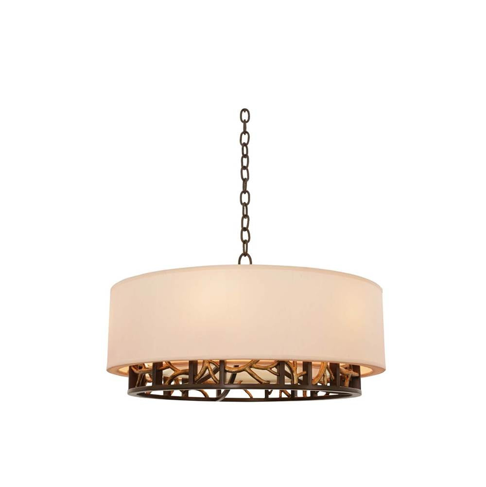 Kalco Lighting Hudson 24-in 6 Light Socket Antique Bronze W/ Antique Gold Chandelier