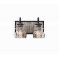 Kalco Lighting Bainbridge 12-in 2 Light Socket Black Iron Bath Wall Sconce