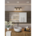 Kalco Lighting Bainbridge 19-in 3 Light Socket Black Iron Vanity Light
