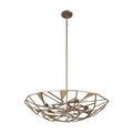 Kalco Lighting Esmeralda 26-in 6 Light Socket Pearlized Antique Brass Semi-flush Mount